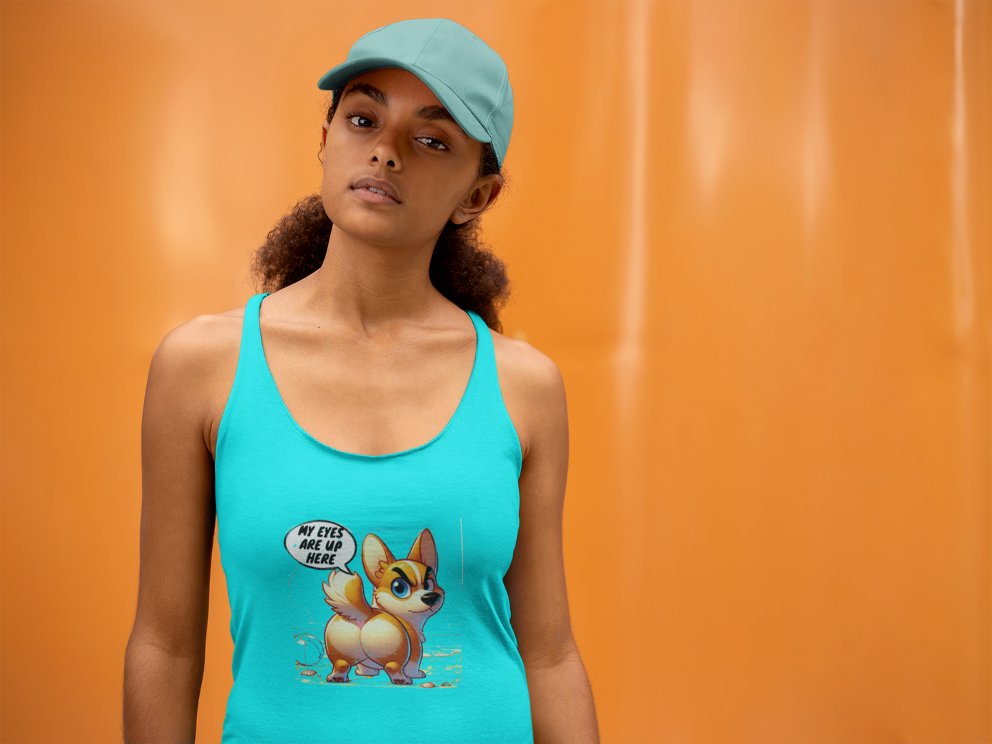 Corgi Humor Racerback Tank Top | Women's Funny Pet Lover Gift