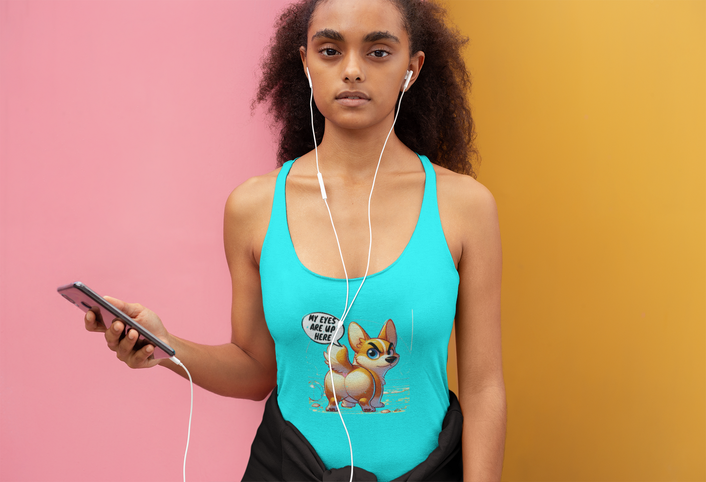 Corgi Humor Racerback Tank Top | Women's Funny Pet Lover Gift