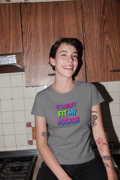 Funny 'It Doesn't Fit My Macros' Unisex Jersey Tee - Perfect for Fitness Enthusiasts