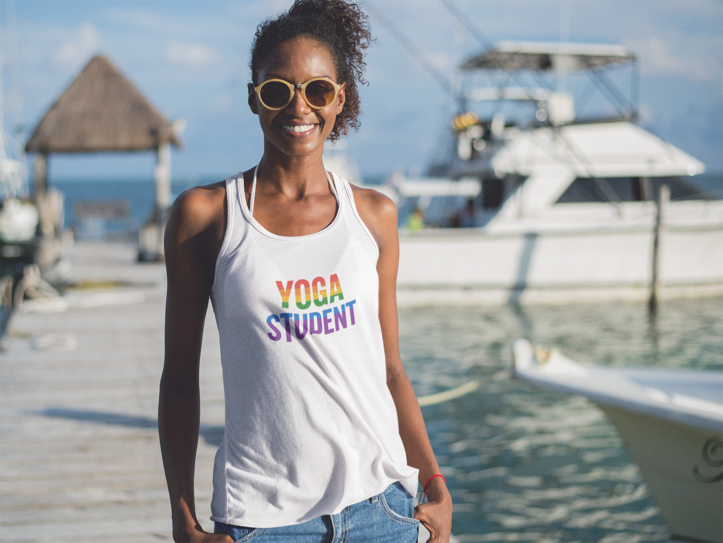 Rainbow Yoga Racerback Tank | LGBTQ+ Pride Activewear & Yoga Gift