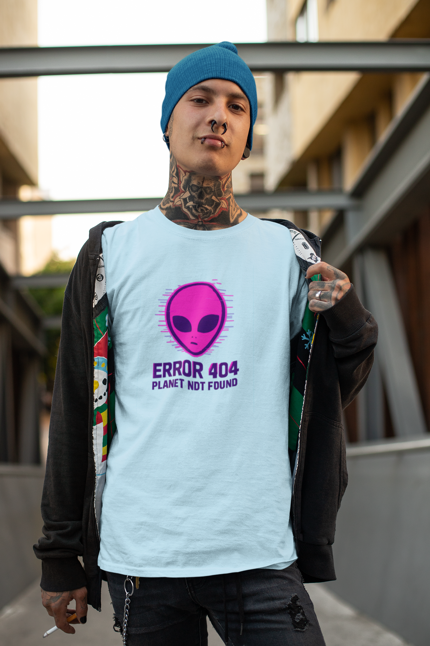Alien Error 404 T-Shirt | Funny UFO Shirt | Retro Geek Tee | Unisex Sci-Fi Gift | Humorous Casual Apparel