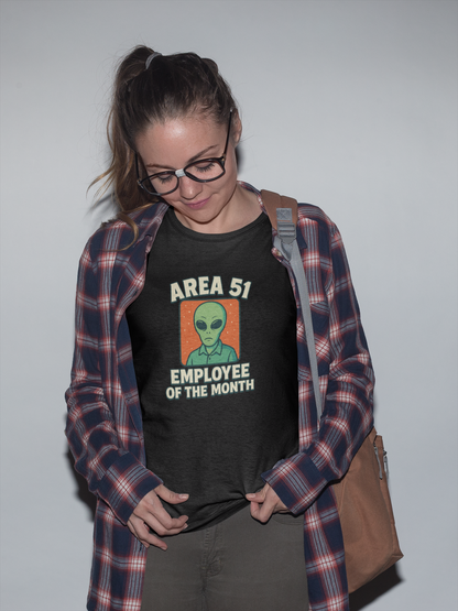Area 51 Employee of the Month T-Shirt | Funny Alien Graphic Tee