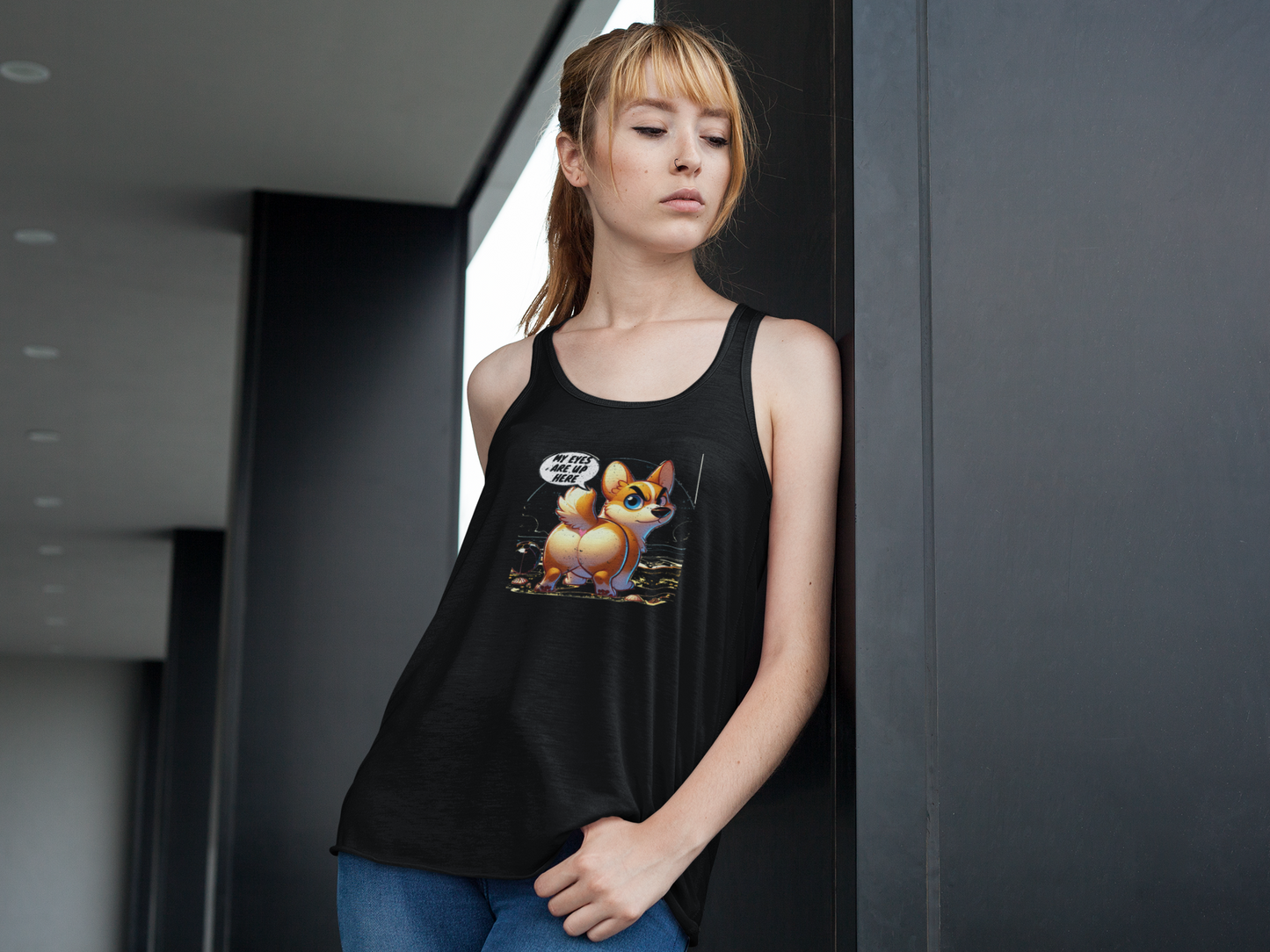 Corgi Humor Racerback Tank Top | Women's Funny Pet Lover Gift