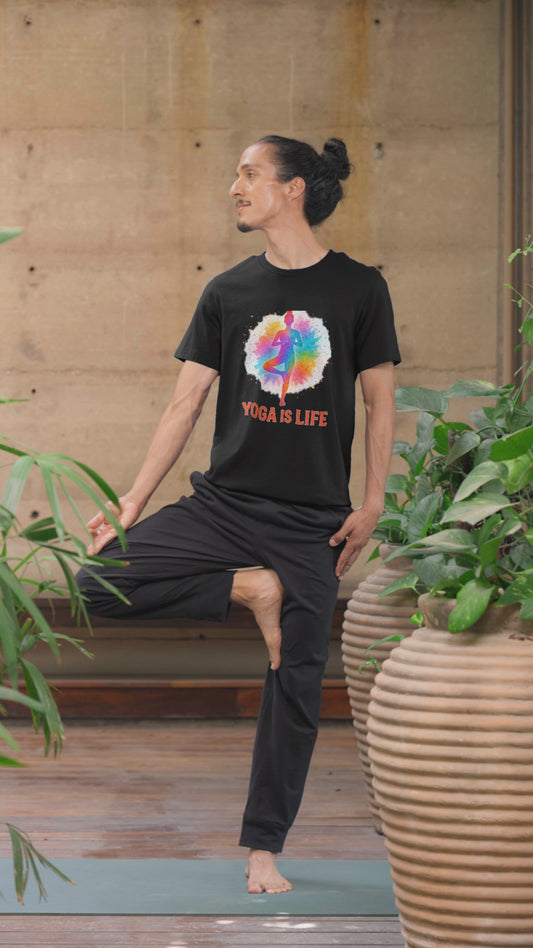 "Yoga Is Life" T-Shirt | Garment-Dyed Yoga Apparel & Wellness Gift