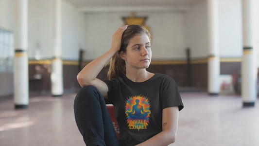 "Inhale Exhale" Mindfulness Tee | Yoga & Meditation Gift, Bohemian Style Shirt
