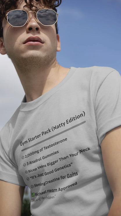 Gym Starter Pack Natty Edition Funny T-Shirt | Unisex Fitness Humor Tee