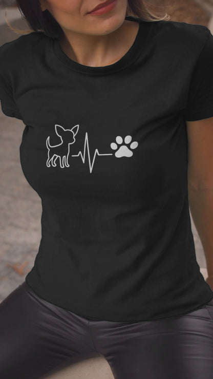 Chihuahua Heartbeat T-Shirt | Funny Dog Lover Gift & Pet Owner Tee