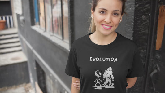 Bigfoot & Alien Evolution T-Shirt | Funny Sci-Fi & Cryptid Graphic Tee