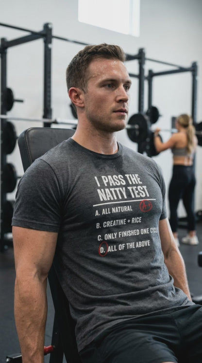 Distressed "I Pass the Natty Test" Funny Unisex T-Shirt | Fitness & Gym Gift