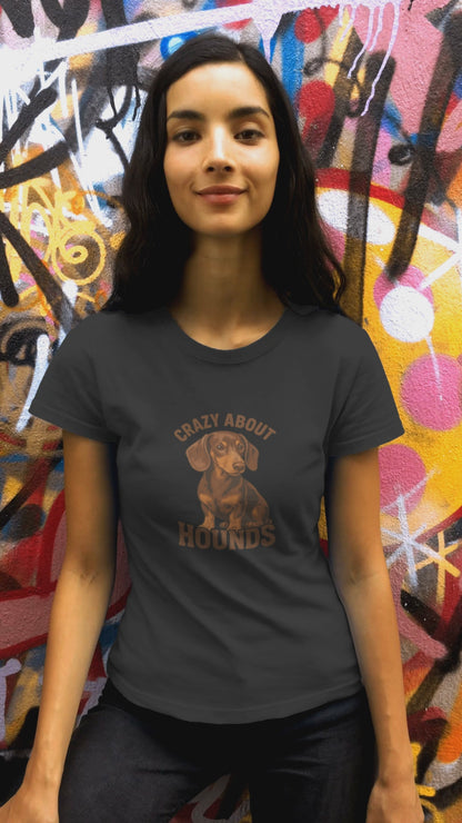 Crazy About Hounds Unisex Tee | Dog Lover Gift & Pet Owner Shirt