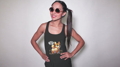 Corgi Humor Racerback Tank Top | Women's Funny Pet Lover Gift