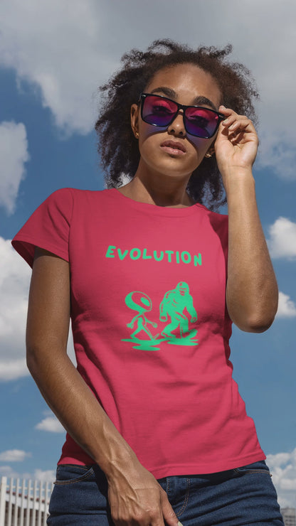 Funny Alien Evolution T-Shirt | Conspiracy Theory Graphic Tee, Unisex Sci-Fi Lover Gift
