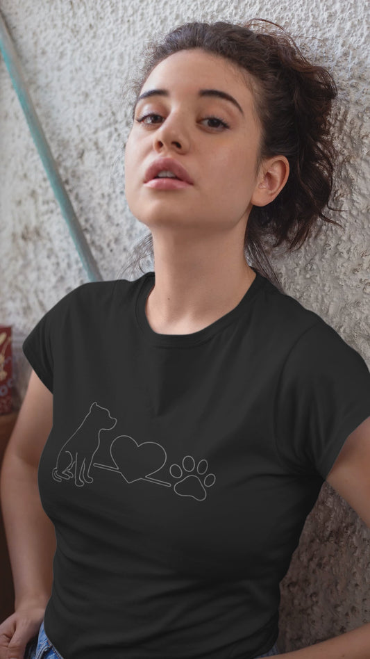 Pit Bull Dog Lover Boyfriend Tee | Women's Graphic Animal Shirt & Pet Parent Gift