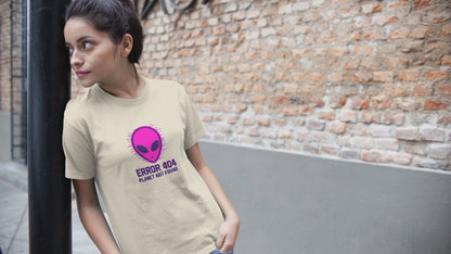 Alien Error 404 T-Shirt | Funny UFO Shirt | Retro Geek Tee | Unisex Sci-Fi Gift | Humorous Casual Apparel