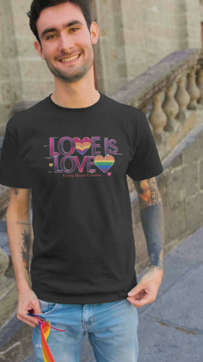 Pride Rainbow Heart T-Shirt | LGBTQ+ Apparel & Love Is Love Tee