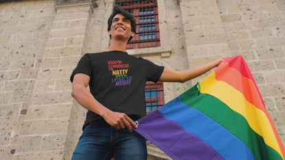 Funny Pride T-Shirt | "1000% Convinced I'm Natty" LGBTQ+ Gym Tee
