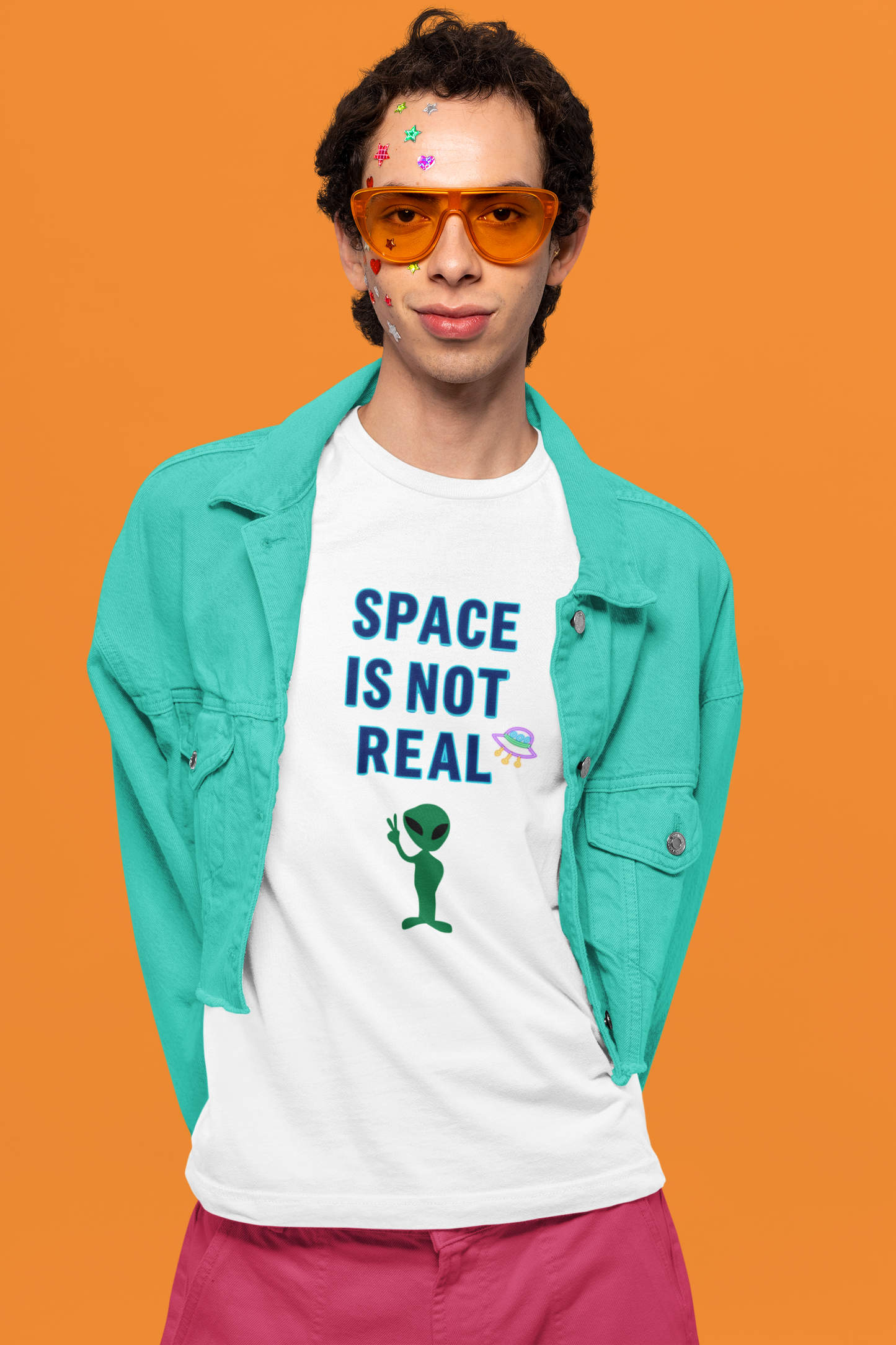 Funny Alien T-Shirt | "Space Is Not Real" Graphic Tee