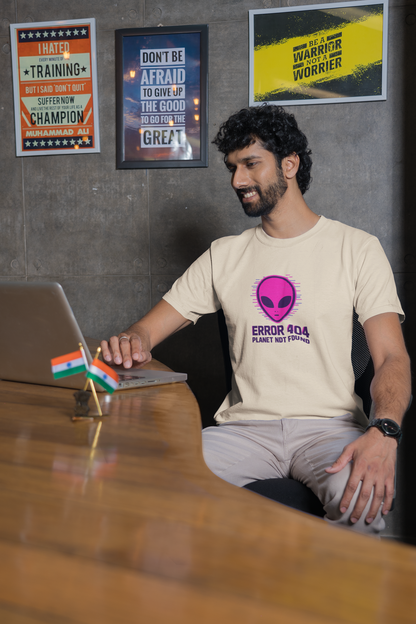 Alien Error 404 T-Shirt | Funny UFO Shirt | Retro Geek Tee | Unisex Sci-Fi Gift | Humorous Casual Apparel