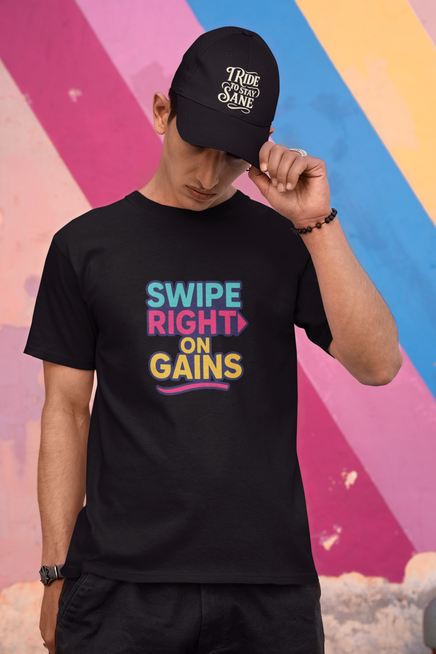 Swipe Right on Gains T-Shirt | Funny Gym Apparel, Unisex Workout Gift, Motivational Fitness Tee