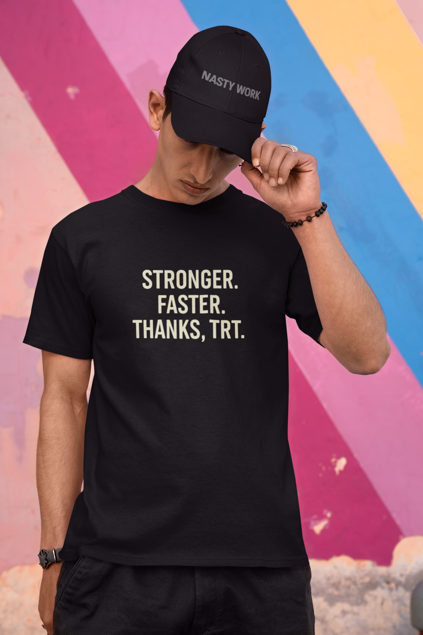 Stronger Faster Thanks TRT Shirt | Motivational Workout Tee | Testosterone Therapy Fitness Apparel | Gift for Him | Gym Performance Gear