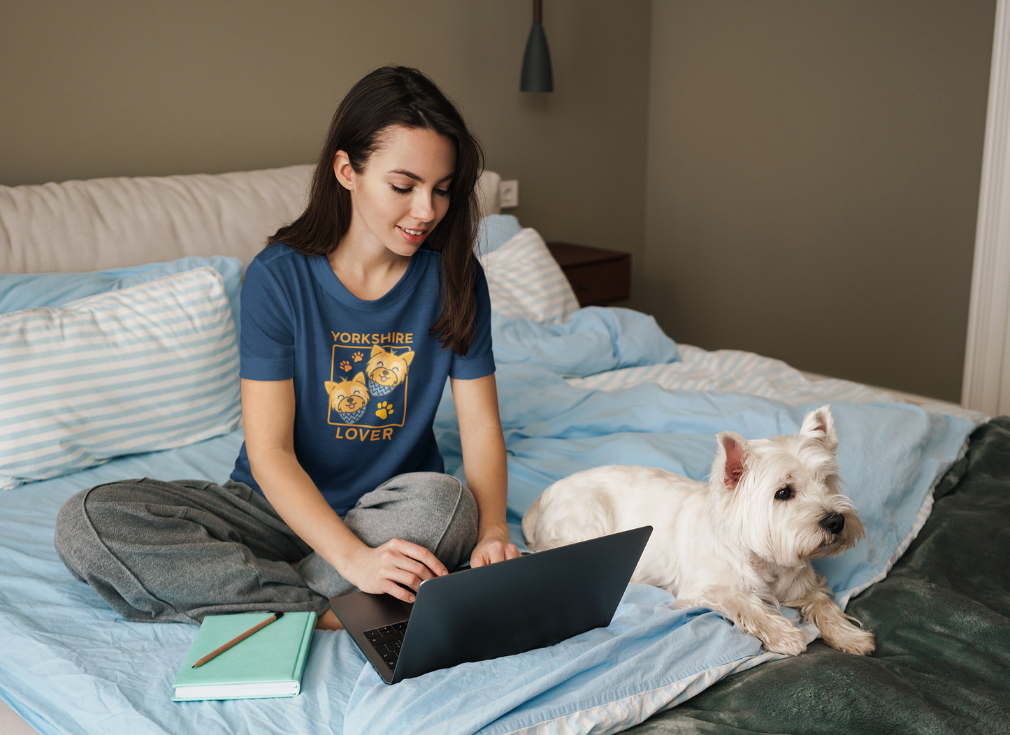 Double Yorkshire Lover T-Shirt | Cute Dog Mom/Dad Gift & Pet Apparel