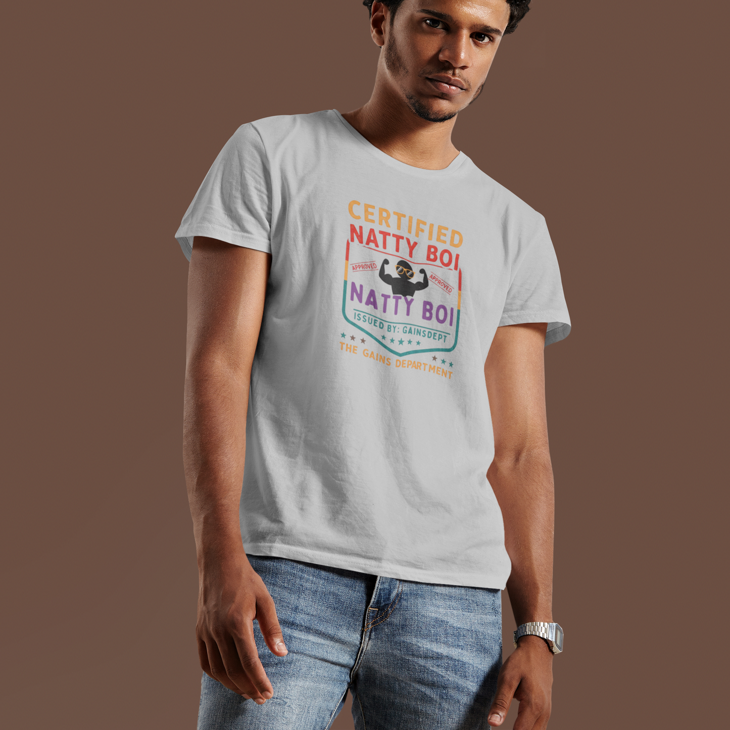 Certified Natty Boi Funny T-Shirt | Unisex Fitness & Gym Gift