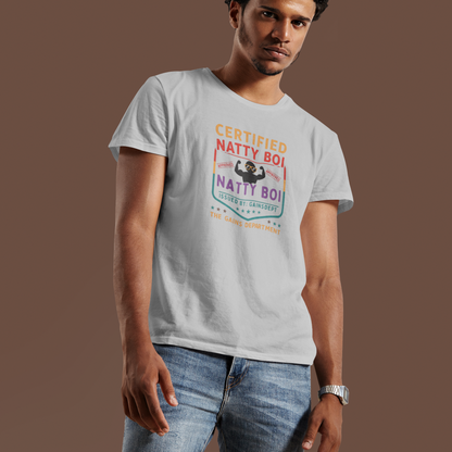 Certified Natty Boi Funny T-Shirt | Unisex Fitness & Gym Gift