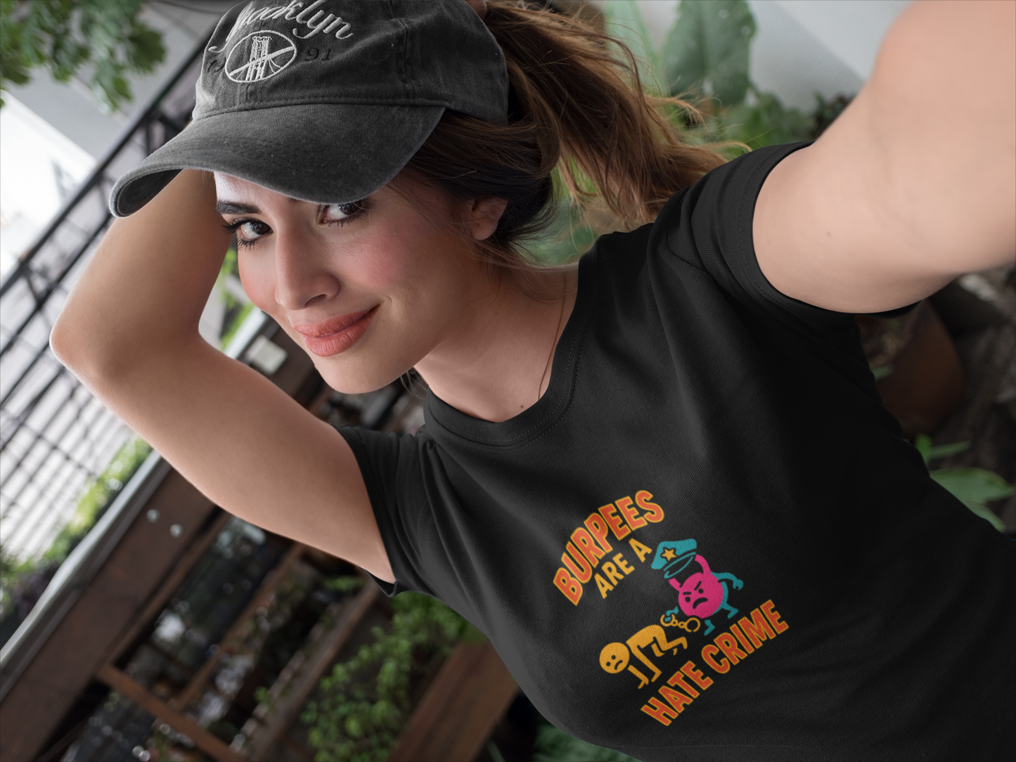 Quirky Fitness T-Shirt: "Burpees Are A Hate Crime" Funny Workout Shirt