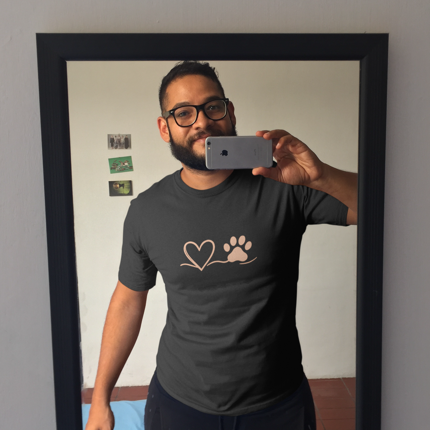 Heart & Paw Print T-Shirt | Soft Cotton Unisex Pet Lover Tee