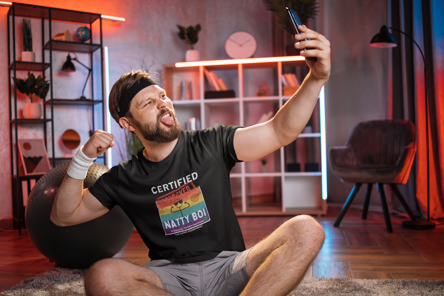 Certified Natty Boi White Font T-Shirt | Funny Fitness & Gym Gift