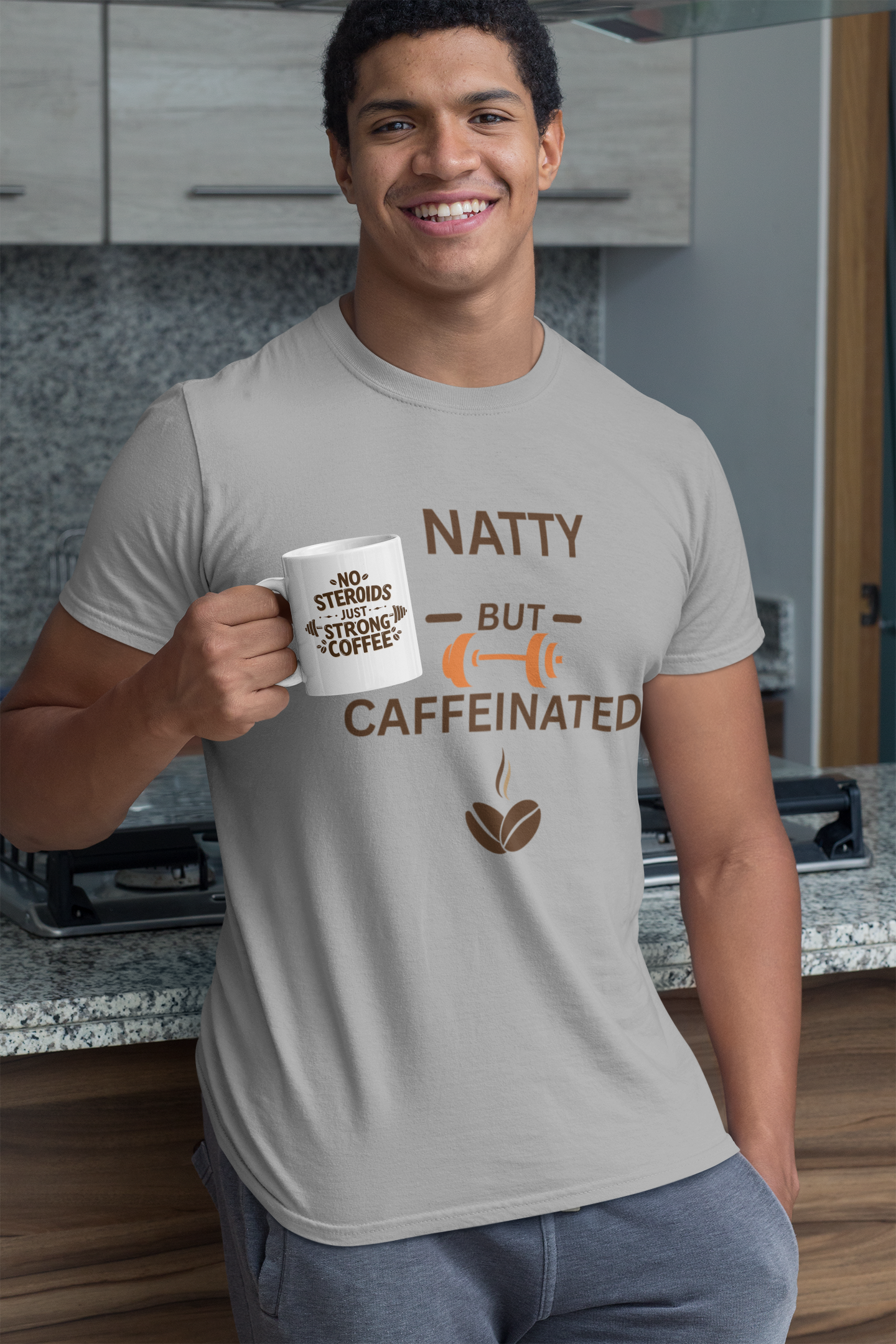Natty But Caffeinated T-Shirt | Unisex Fitness & Coffee Lover's Tee