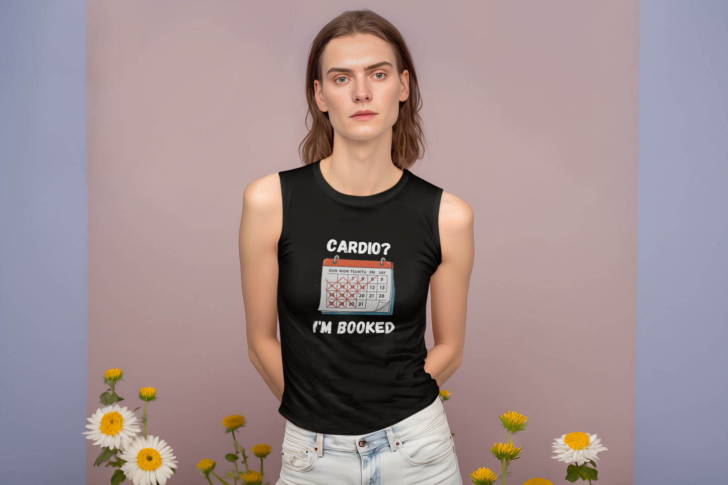 Funny Cardio Tank Top | "Cardio? I'm Booked" Unisex Workout Tee