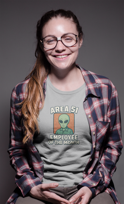 Area 51 Employee of the Month T-Shirt | Funny Alien Graphic Tee
