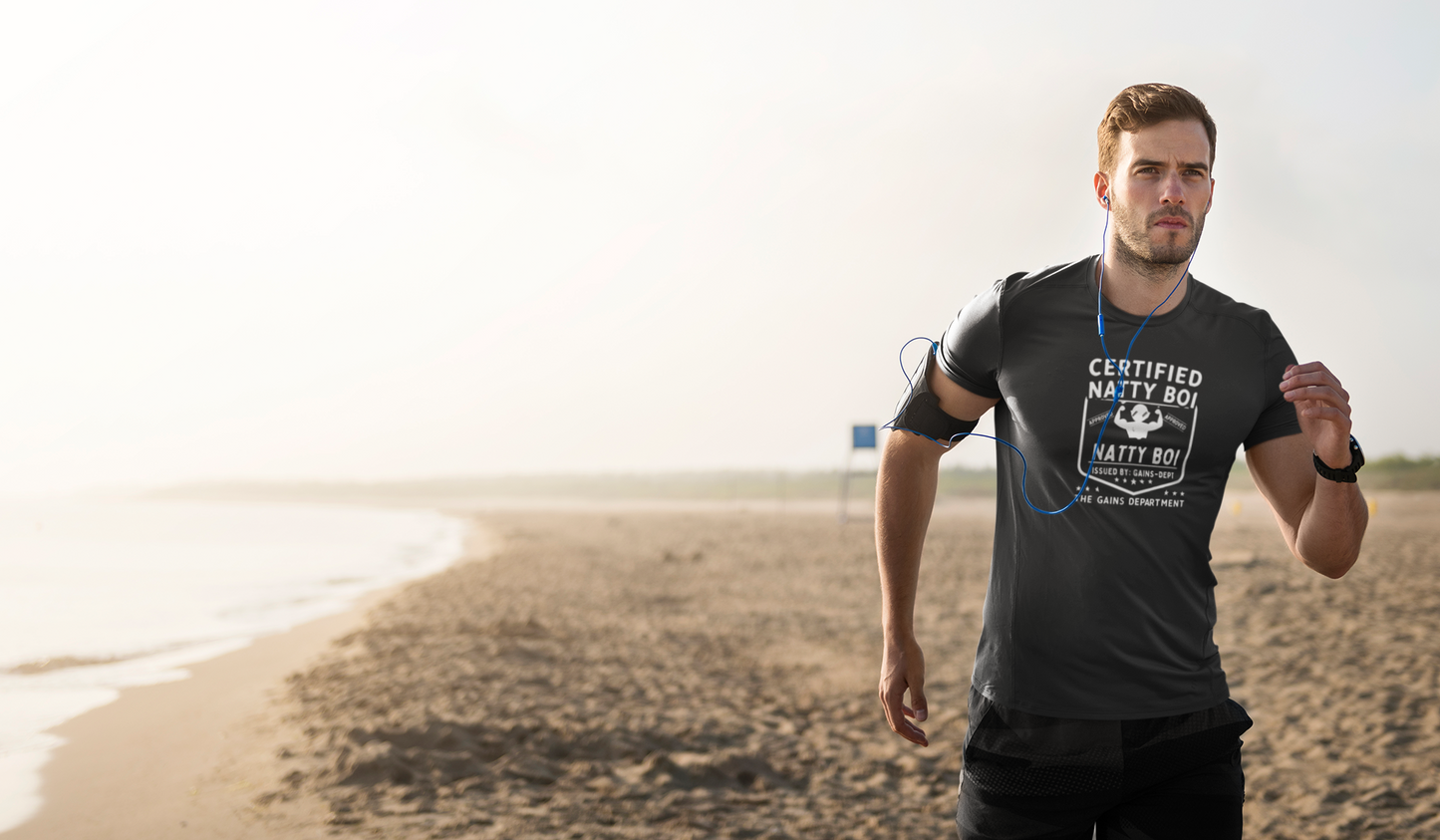 Certified Natty Boi Funny T-Shirt | Unisex Fitness & Gym Gift