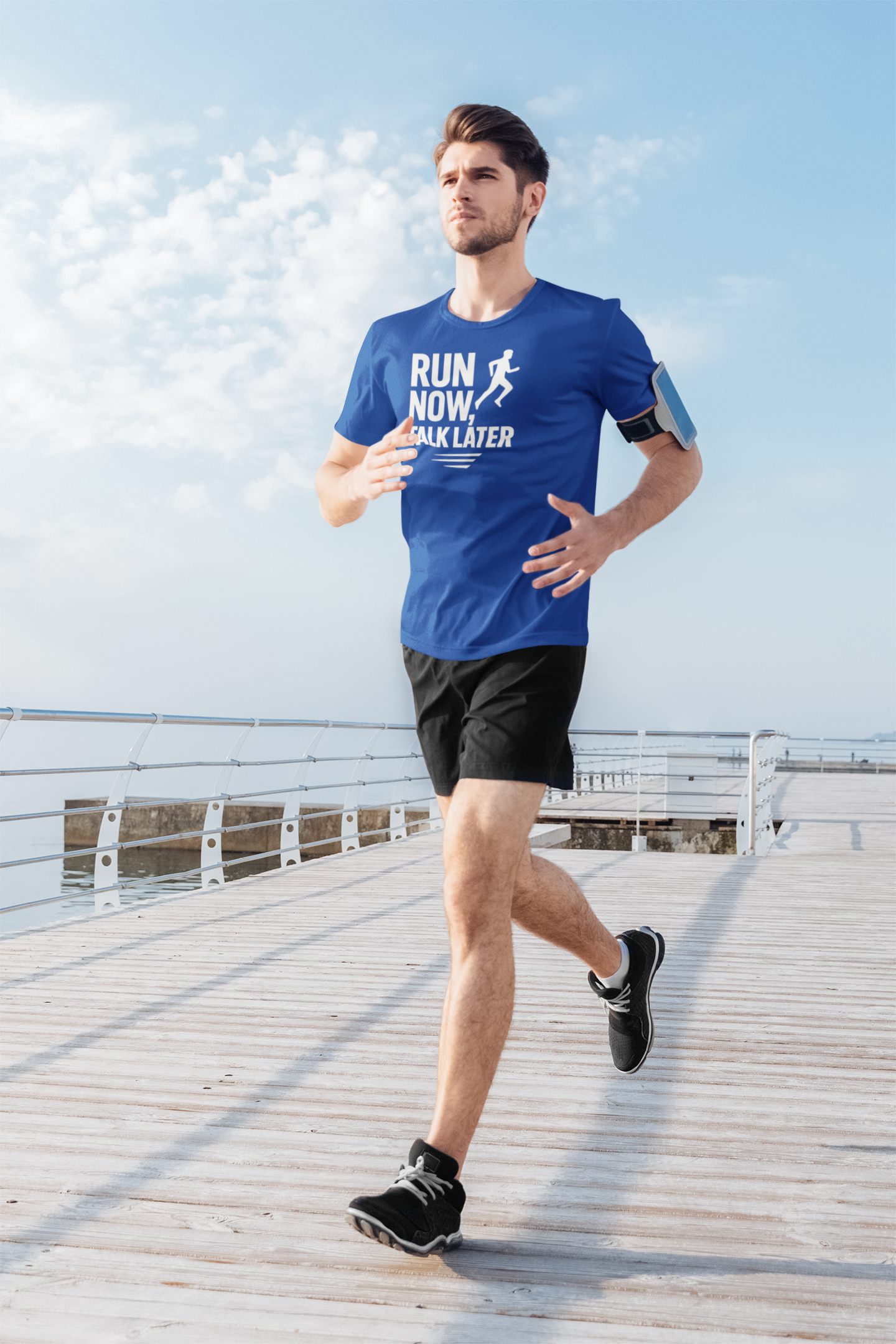 Run Now Talk Later Moisture Wicking Tee | Unisex Running Shirt, Funny Workout Gift