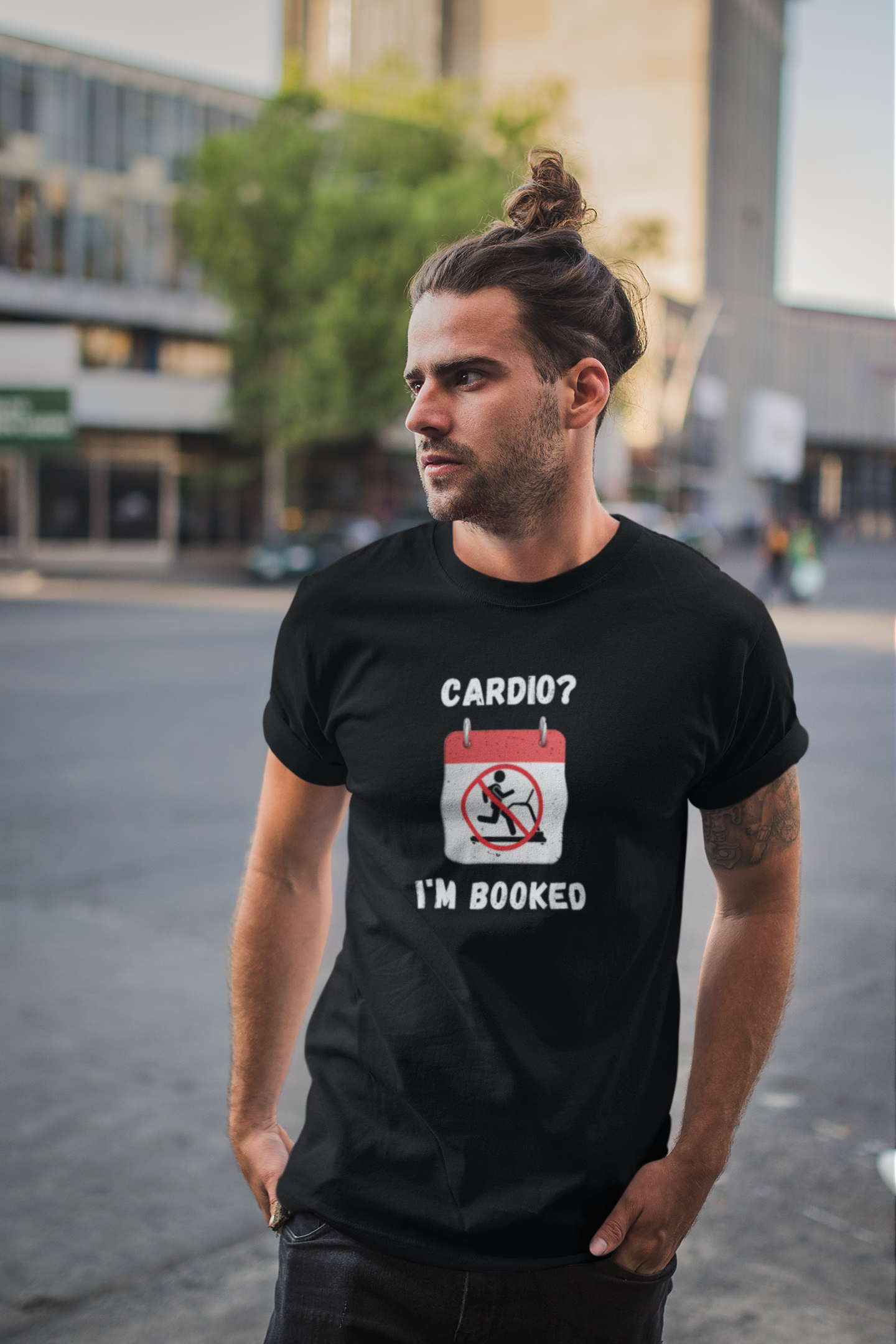 Funny Weightlifting T-Shirt: "Cardio? I'm Booked" Gym Humor Unisex Fitness Gift