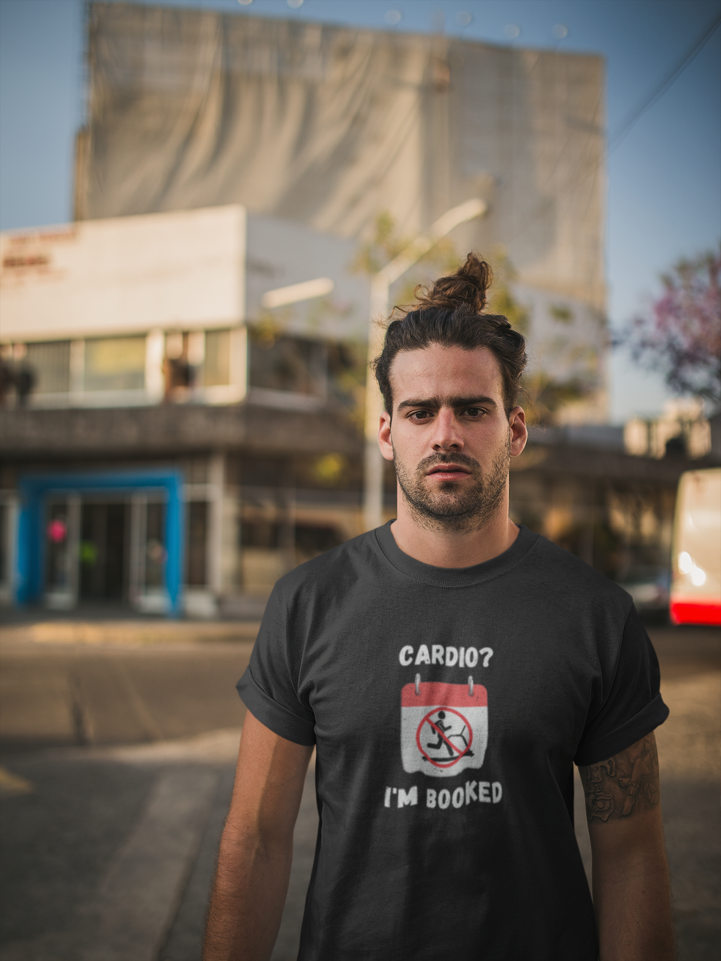 Funny Weightlifting T-Shirt: "Cardio? I'm Booked" Gym Humor Unisex Fitness Gift