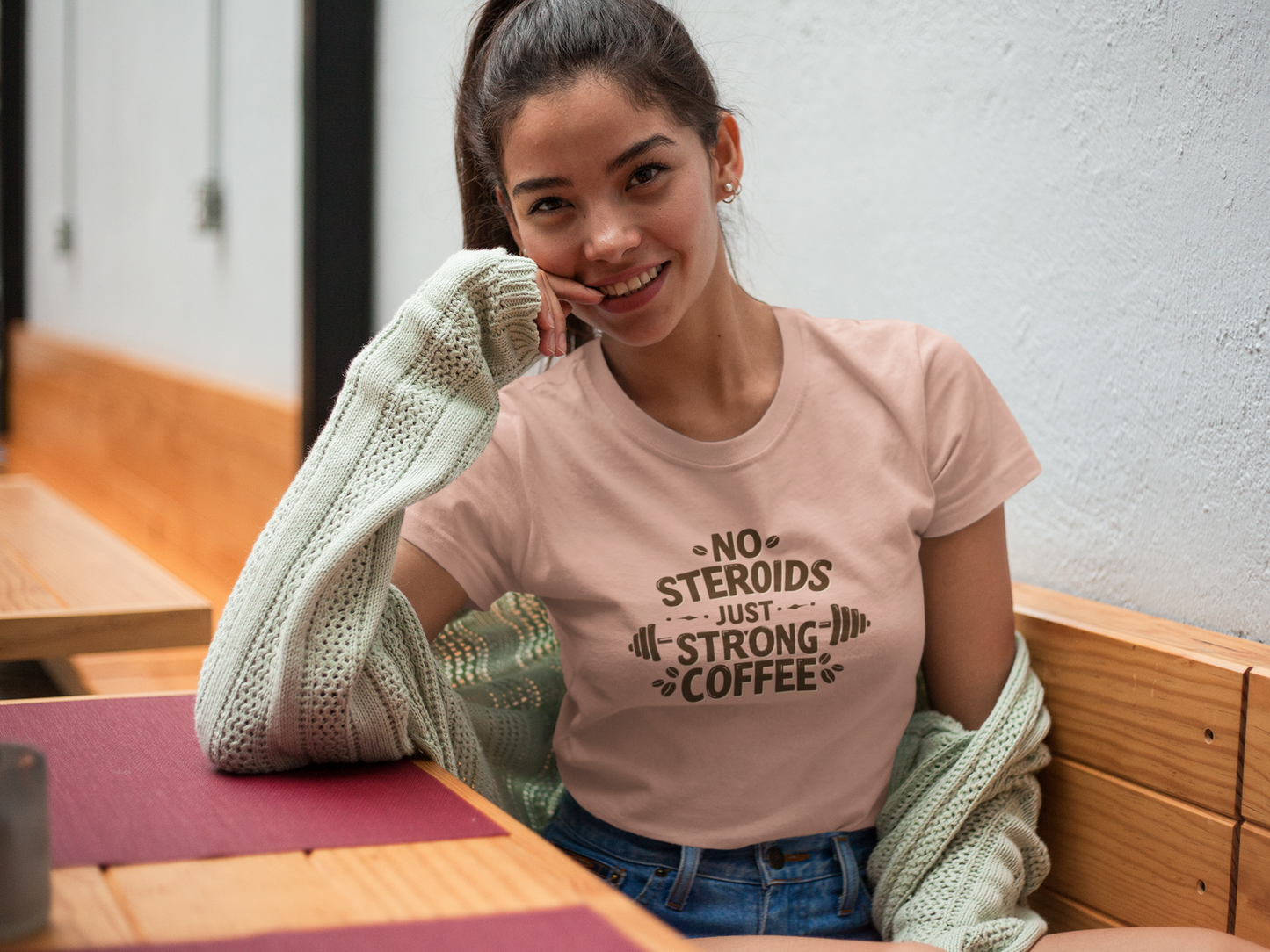 No Steroids Just Strong Coffee T-Shirt | Funny Gym & Coffee Lover Tee