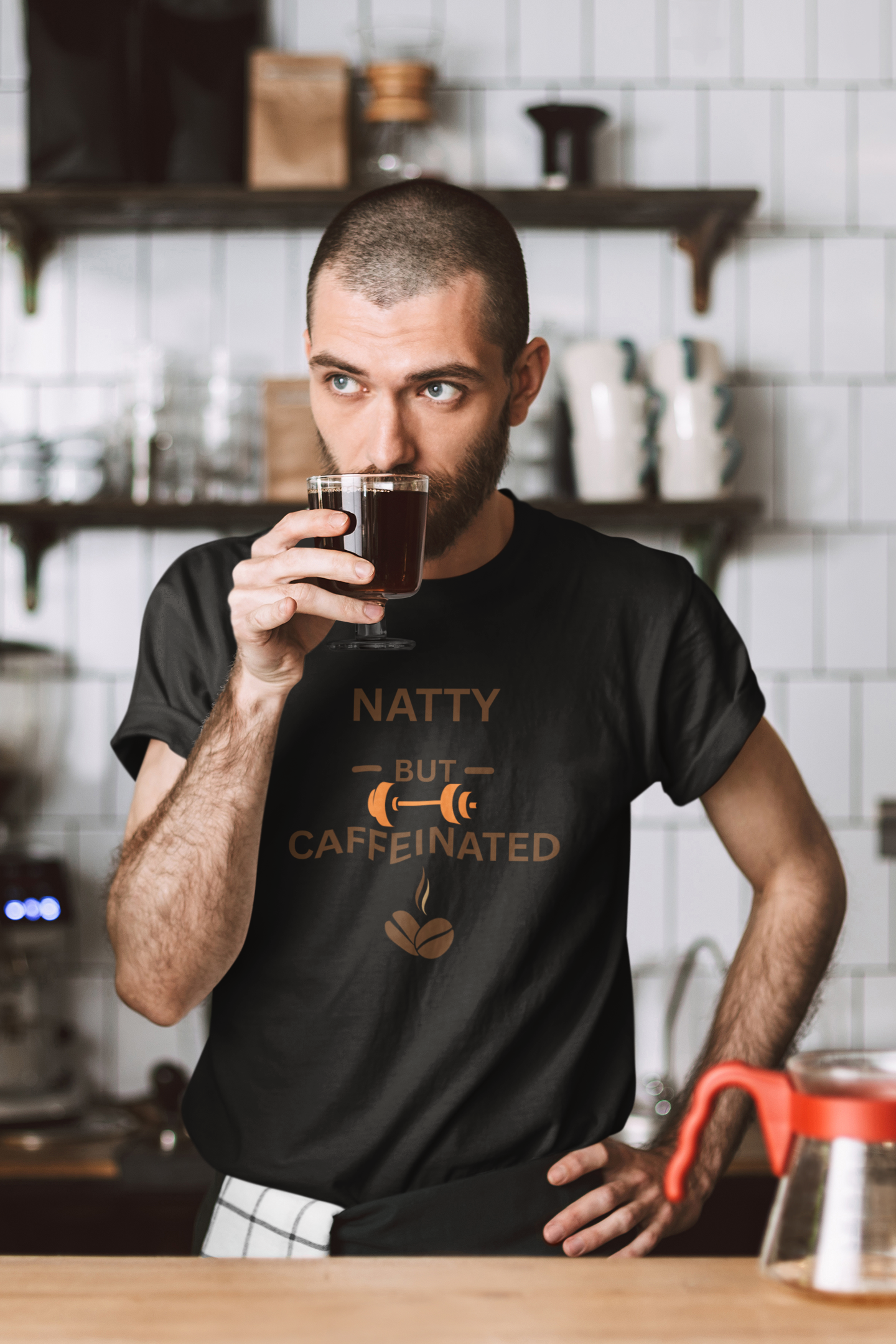Natty But Caffeinated T-Shirt | Unisex Fitness & Coffee Lover's Tee