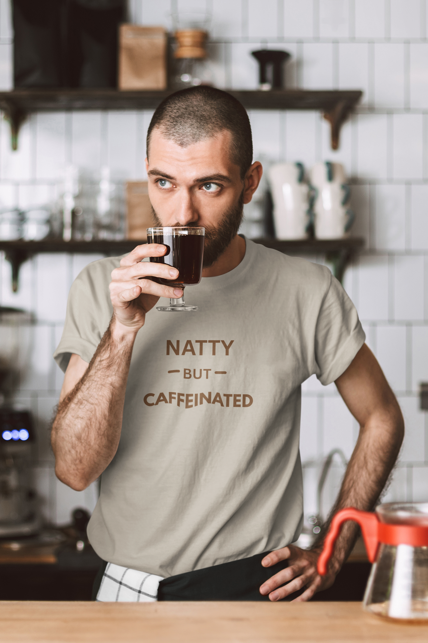 Natty But Caffeinated T-Shirt | Funny Coffee Lover's & Fitness Tee