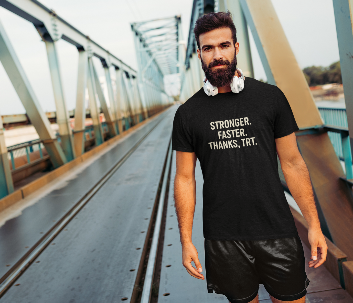 Stronger Faster Thanks TRT Shirt | Motivational Workout Tee | Testosterone Therapy Fitness Apparel | Gift for Him | Gym Performance Gear