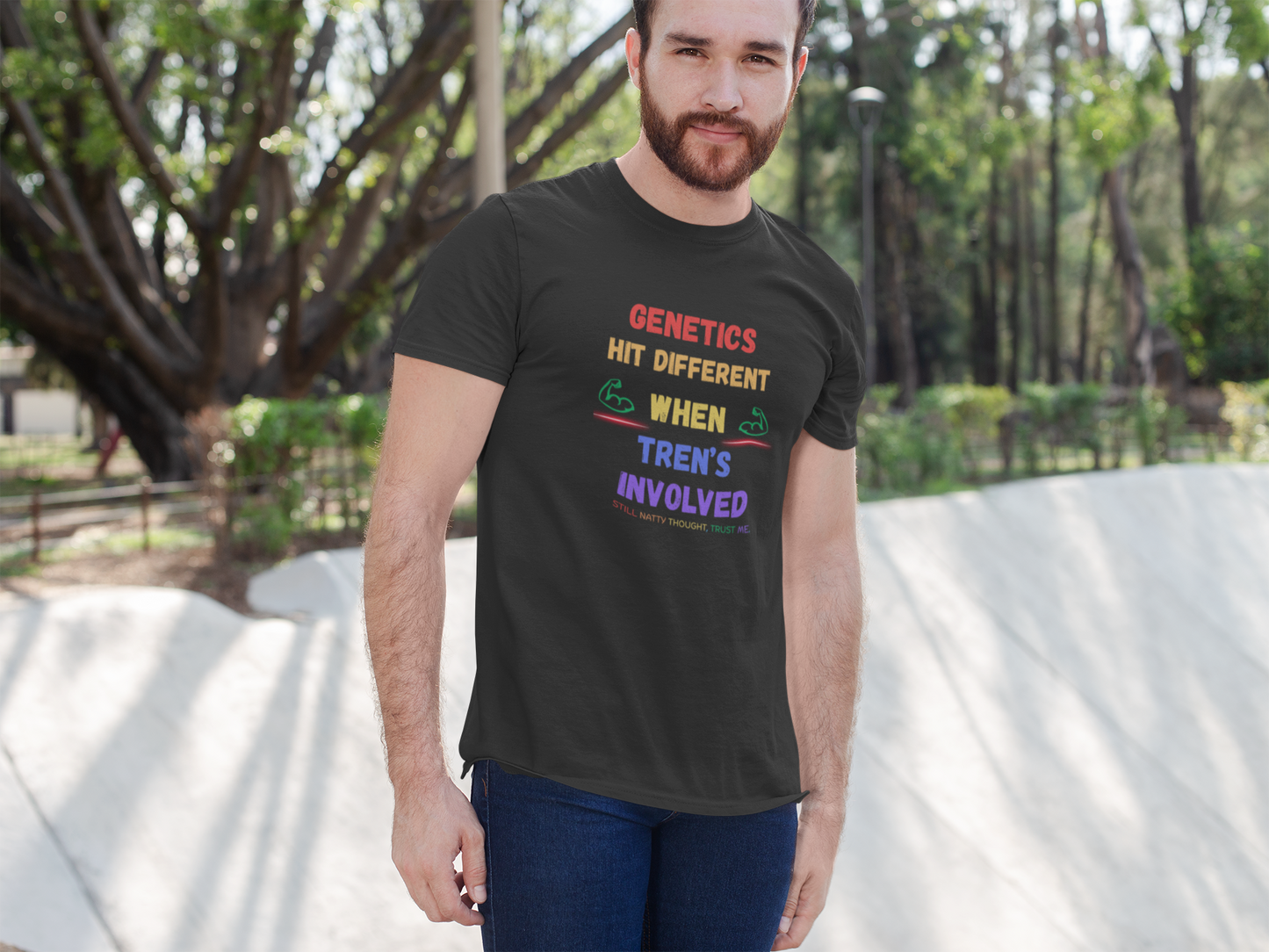 Pride Funny Gym T-Shirt | "Genetics Hit Different When Tren's Involved" Tee