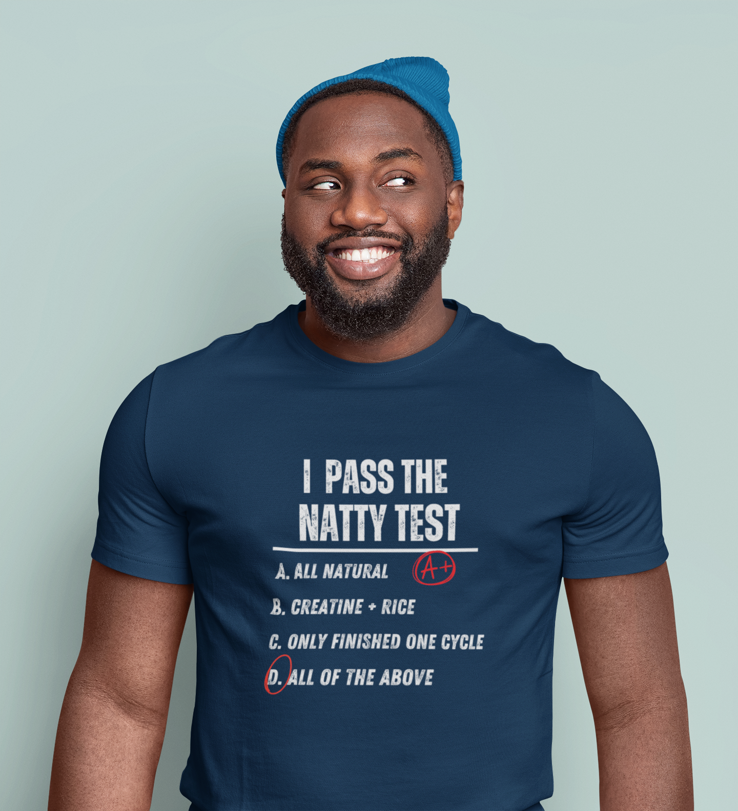 Distressed "I Pass the Natty Test" Funny Unisex T-Shirt | Fitness & Gym Gift