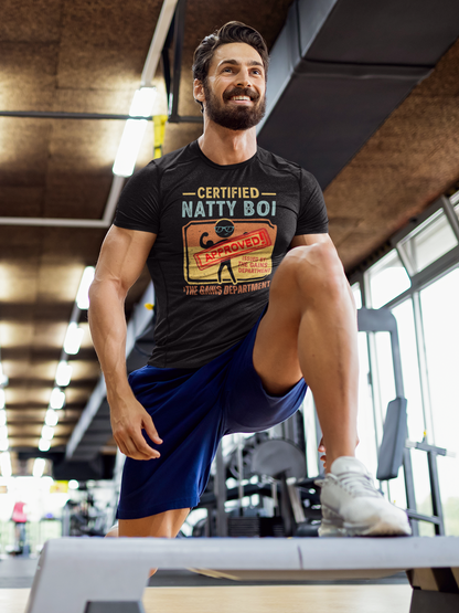 Certified Natty Boi Funny T-Shirt | Unisex Fitness & Gym Gift