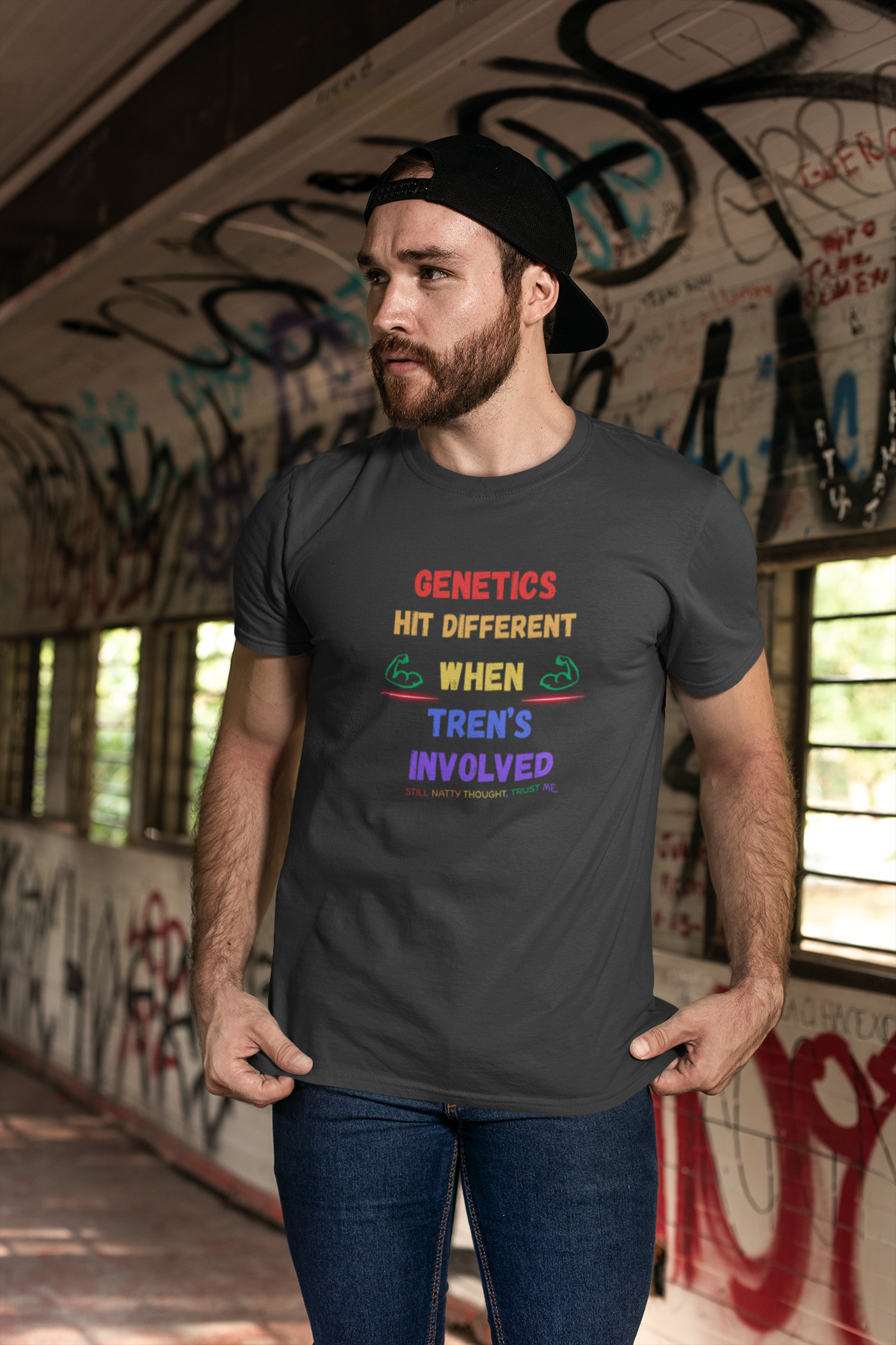 Pride Funny Gym T-Shirt | "Genetics Hit Different When Tren's Involved" Tee