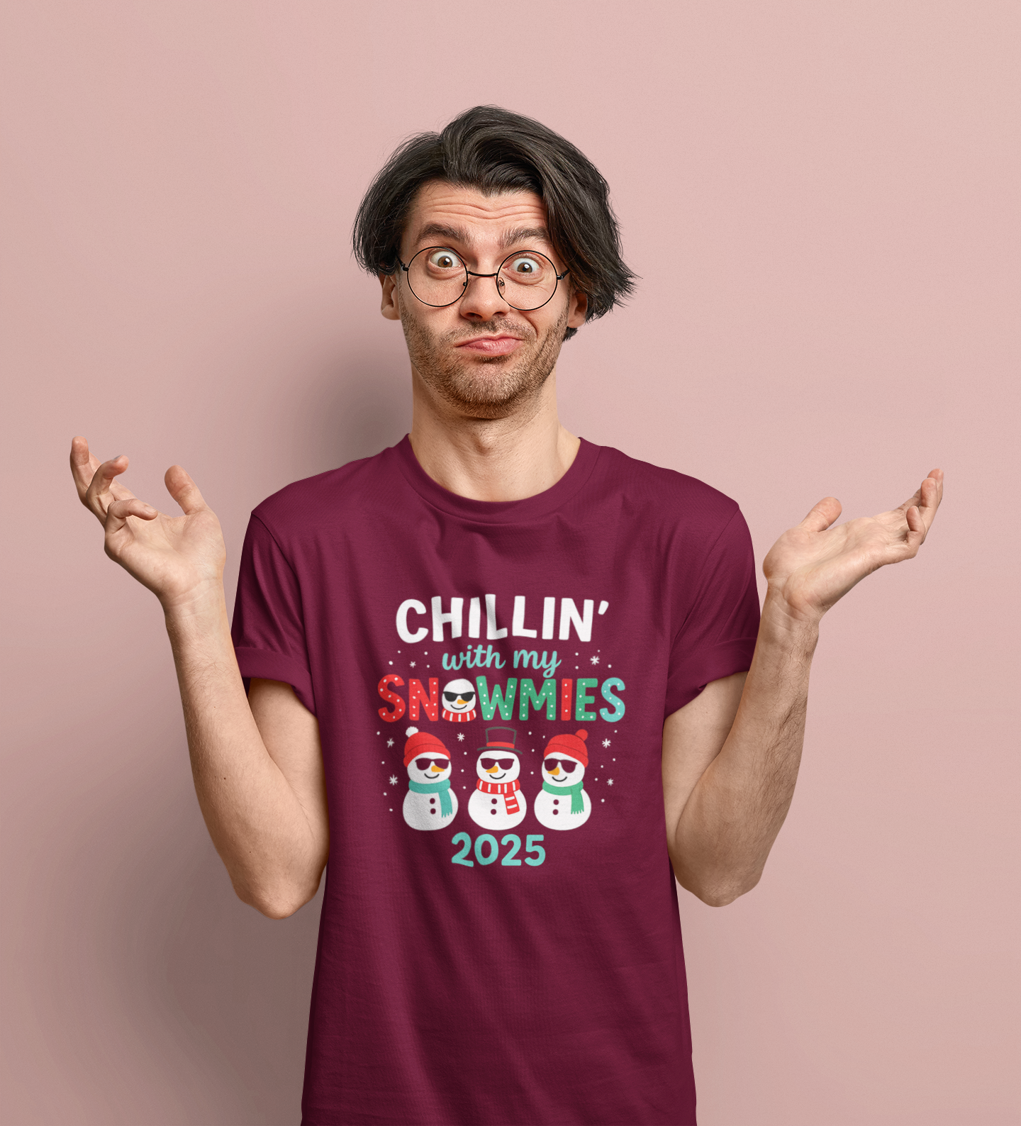 Chillin' With My Snowmies 2025 Christmas Tee