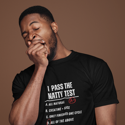 Distressed "I Pass the Natty Test" Funny Unisex T-Shirt | Fitness & Gym Gift