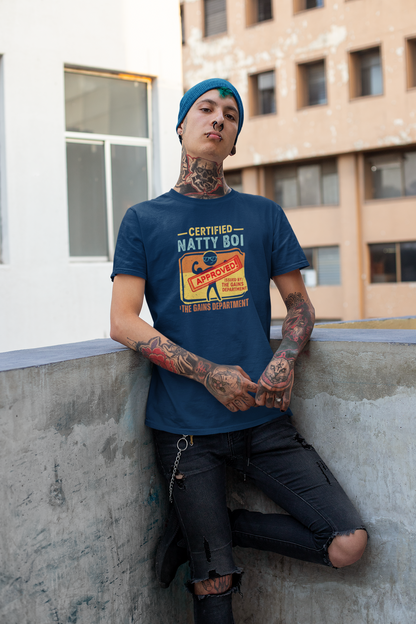 Certified Natty Boi Funny T-Shirt | Unisex Fitness & Gym Gift