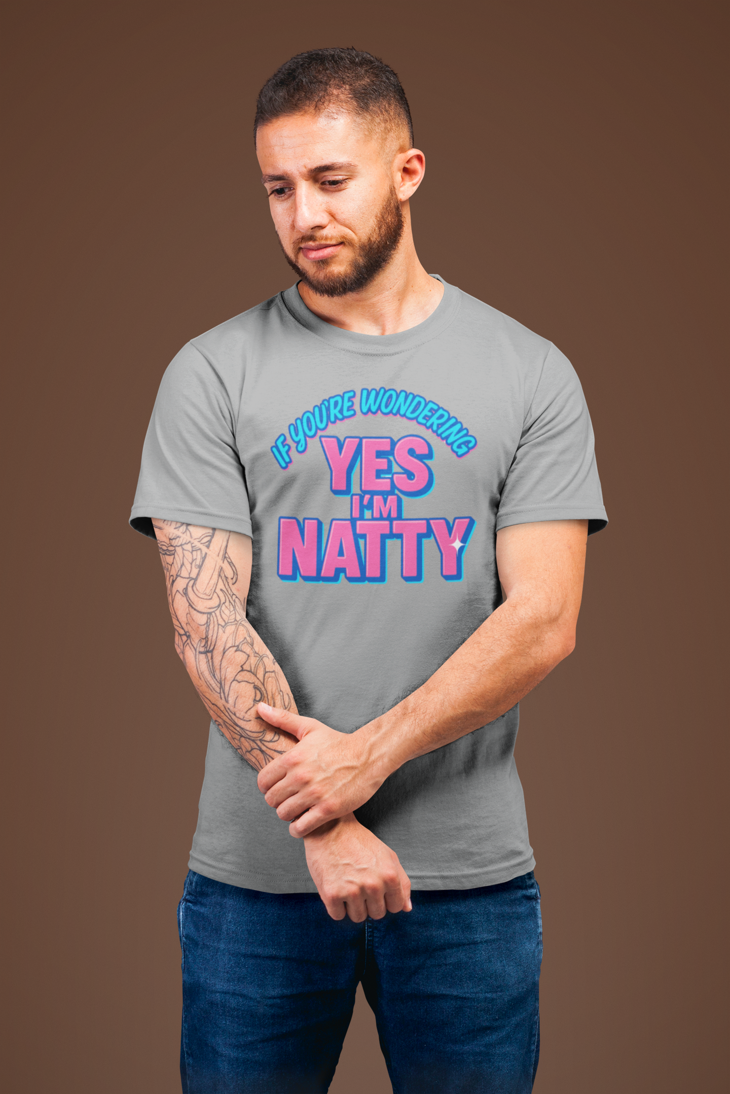 Funny 'Yes I'm Natty' Unisex Tee - Trendy Graphic T-Shirt for Fitness Enthusiasts