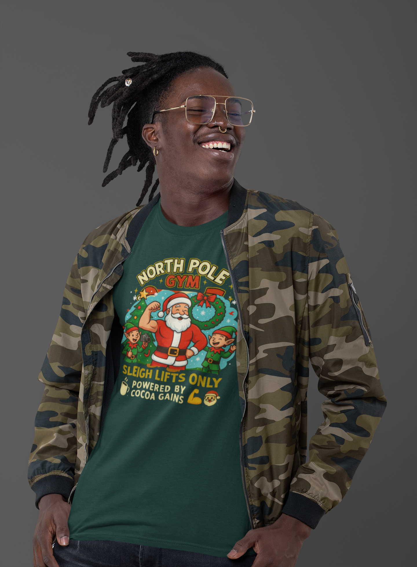 North Pole Gym Funny Christmas Workout Shirt | Merry Liftmas Santa Tee | Holiday Gym Lover Gift